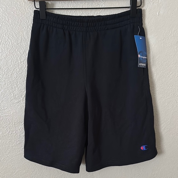 Mens Basic Pull On Elastic Waist Champion Shorts Blue Medium - Picture 1 of 6